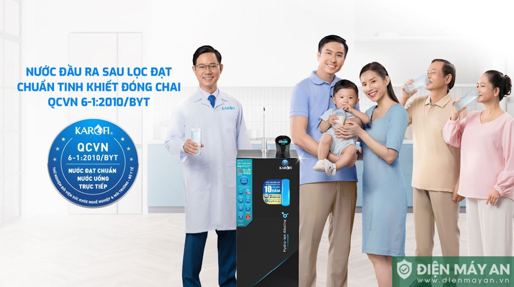 Máy lọc nước RO Hydro-ion kiềm Karofi KAE-S68 12 lõi